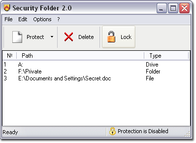 Security Folder Screenshot